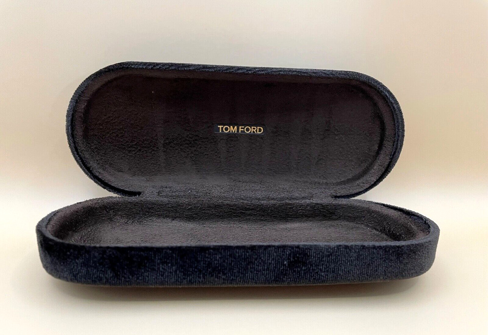 Pre-owned Tom Ford Suede Velvet Black and Brown Sunglasses Clamshell Case ONLY